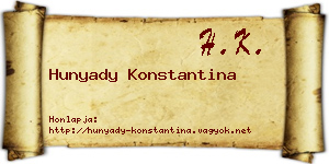 Hunyady Konstantina névjegykártya